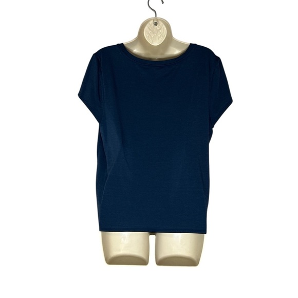 Athleta Blue Relaxed Tie Front Short Sleeve Tee - Picture 2 of 6